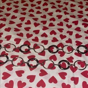 Stylish Black and Silver Circle Belt (42”)